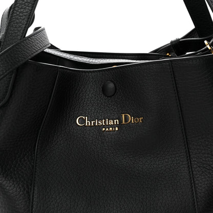 Calfskin Medium Signature Bucket Bag Black