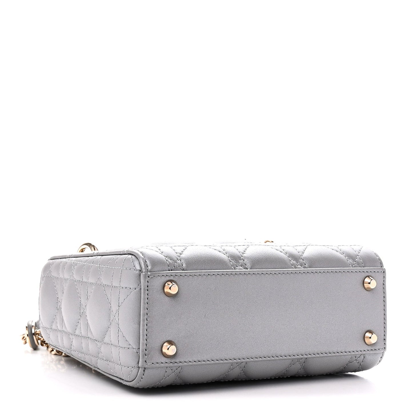 Lambskin Cannage Mini Lady Dior Grey