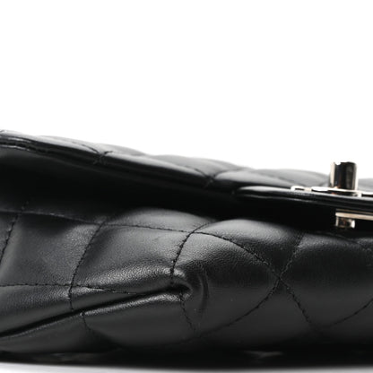 Calfskin Quilted CC Uniform Flap Belt Bag Black
