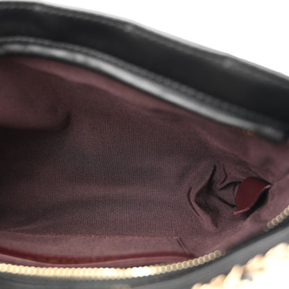 Lambskin Chain Frame Shoulder Bag Black