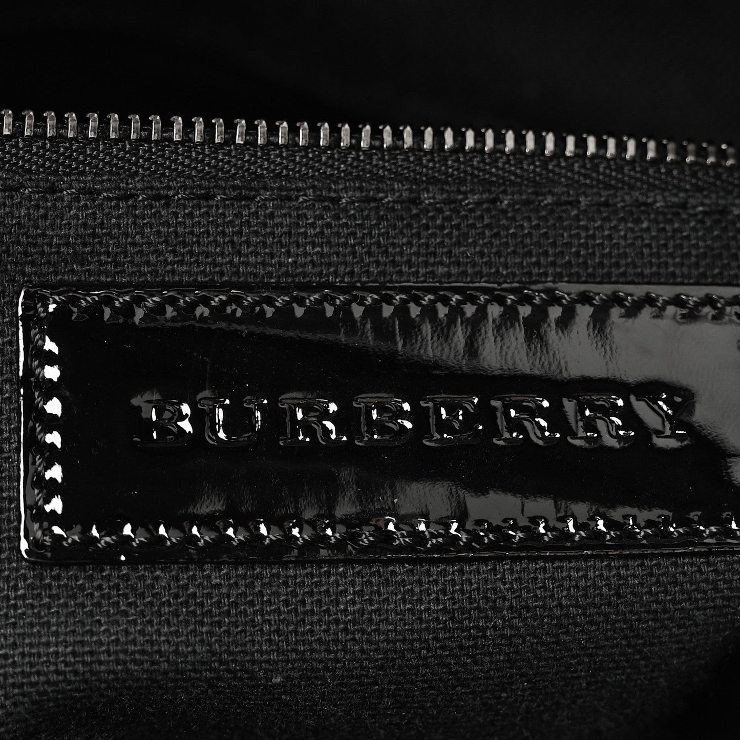 Patent Check Embossed Small Bilmore Tote Black