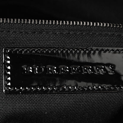 Patent Check Embossed Small Bilmore Tote Black