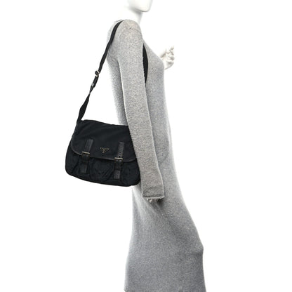 Tessuto Nylon Messenger Bag Black