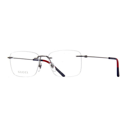 Gucci Eyeglasses Rectangle Rimless, Ruthenium Frame and Clear Demo Lenses Lens GG0399O003
