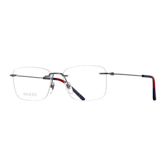 Gucci Eyeglasses Rectangle Rimless, Ruthenium Frame and Clear Demo Lenses Lens GG0399O003