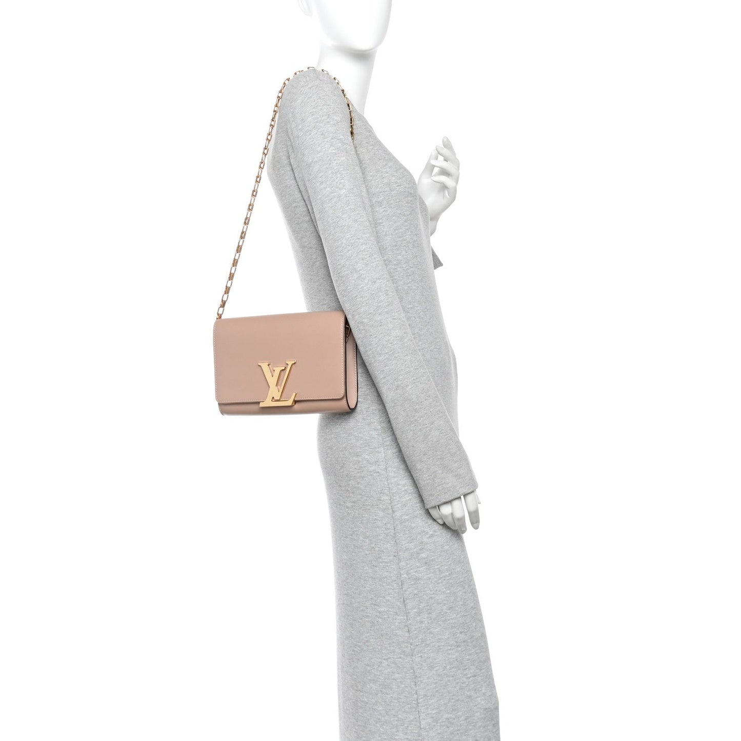 Calfskin Chain Louise MM Nude