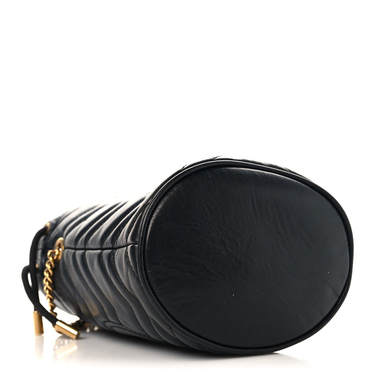 Calfskin Matelasse Mini GG Marmont 2.0 Bucket Bag Black