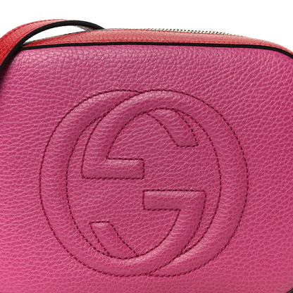 Dollar Calfskin Bi-Color Small Soho Disco Bag New Rosette Hibiscus Red