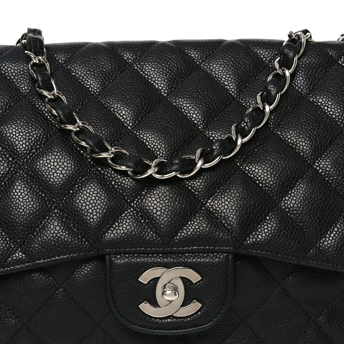 Caviar Quilted Jumbo Single Flap Black