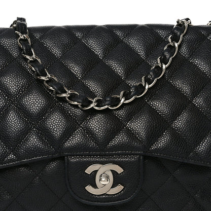 Caviar Quilted Jumbo Single Flap Black
