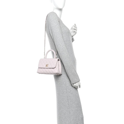 Caviar Quilted Mini Coco Handle Flap Lilac