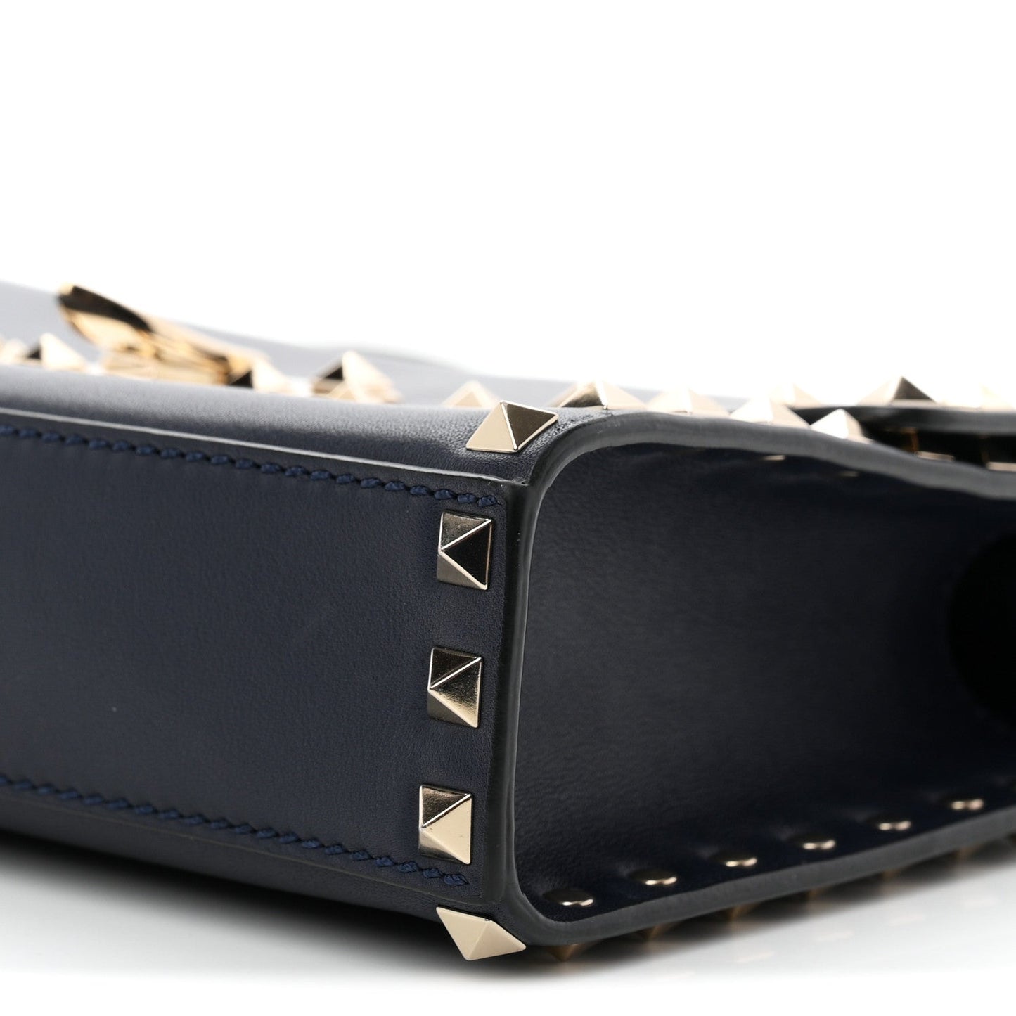 Vitello Medium Rockstud Flip Lock Crossbody Bag Marine