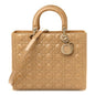 Patent Cannage Large Lady Dior Dark Beige