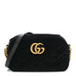 Velvet Matelasse Small GG Marmont Chain Shoulder Bag Black