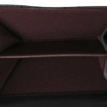 Caviar Quilted Flap Card Holder On Chain Black