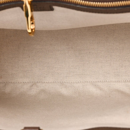 Monogram Jumbo GG Textured Dollar Calfskin Web Tote Bag Camel Ebony New Acero