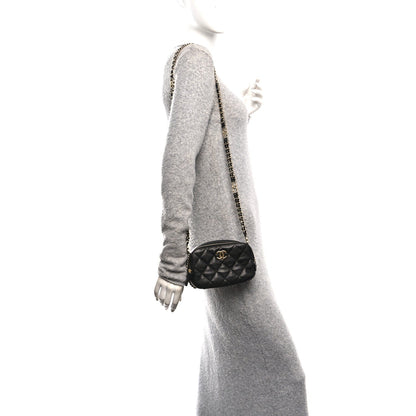 Caviar Quilted Mini CC You Camera Case Black