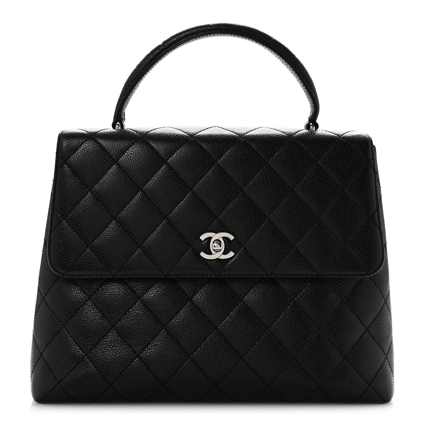 Caviar Quilted Jumbo Kelly Flap Black