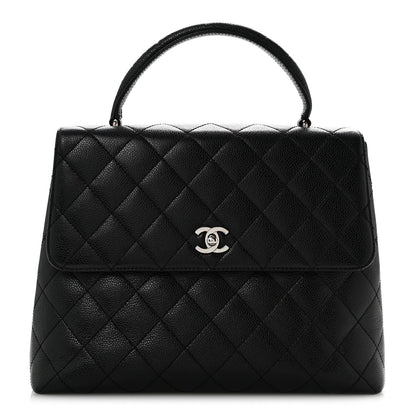 Caviar Quilted Jumbo Kelly Flap Black