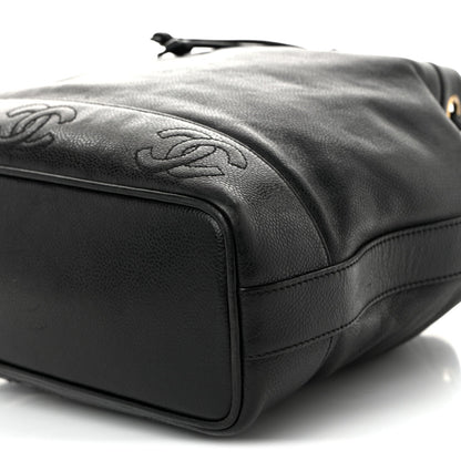 Caviar CC Drawstring Shoulder Bag Black