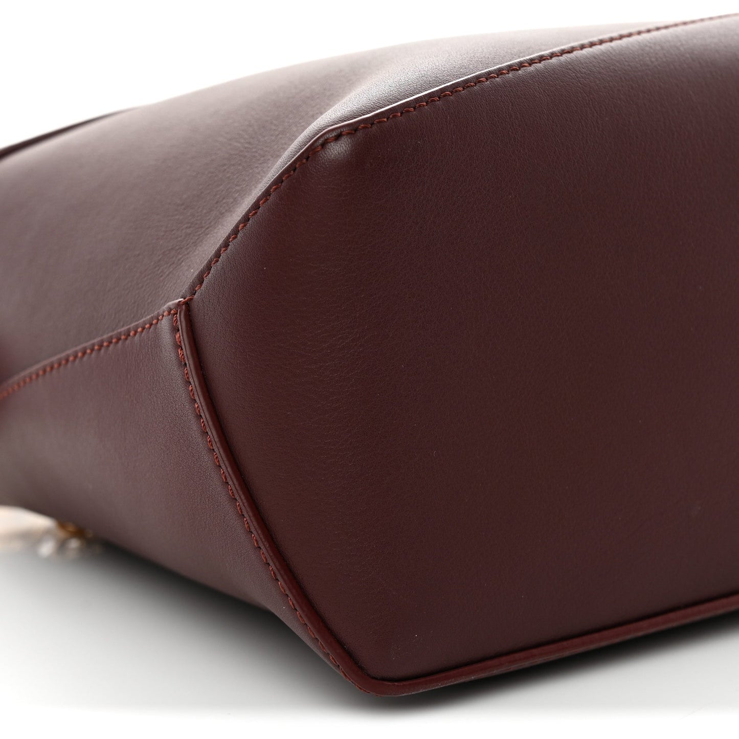 Calfskin Small Puzzle Edge Bag Burgundy