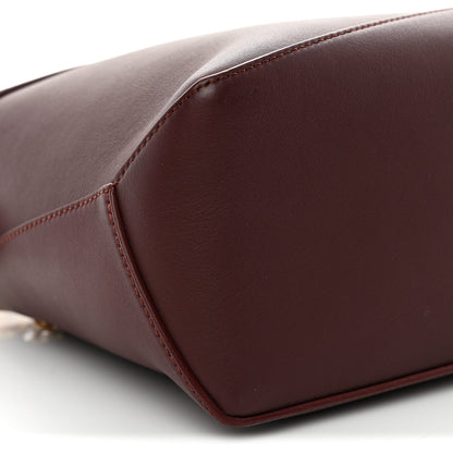 Calfskin Small Puzzle Edge Bag Burgundy