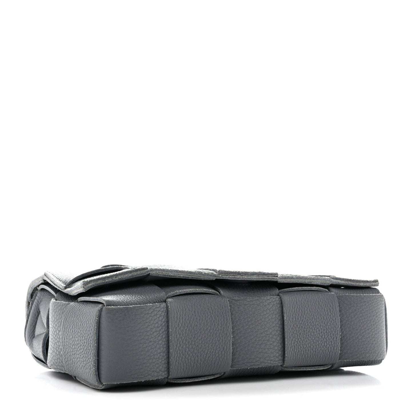 Grained Calfskin Maxi Intrecciato Cassette Crossbody Bag Thunder