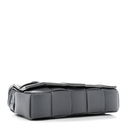 Grained Calfskin Maxi Intrecciato Cassette Crossbody Bag Thunder
