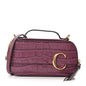 Calfskin Crocodile Embossed Mini C Vanity Bag Crushed Violet