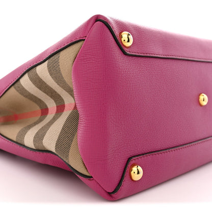 Grainy Calfskin House Check Medium Banner Tote Brilliant Fuchsia
