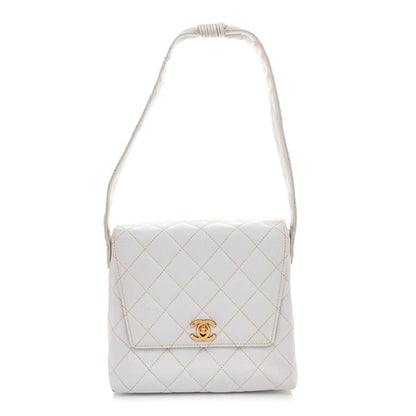 Caviar CC Shoulder Bag White