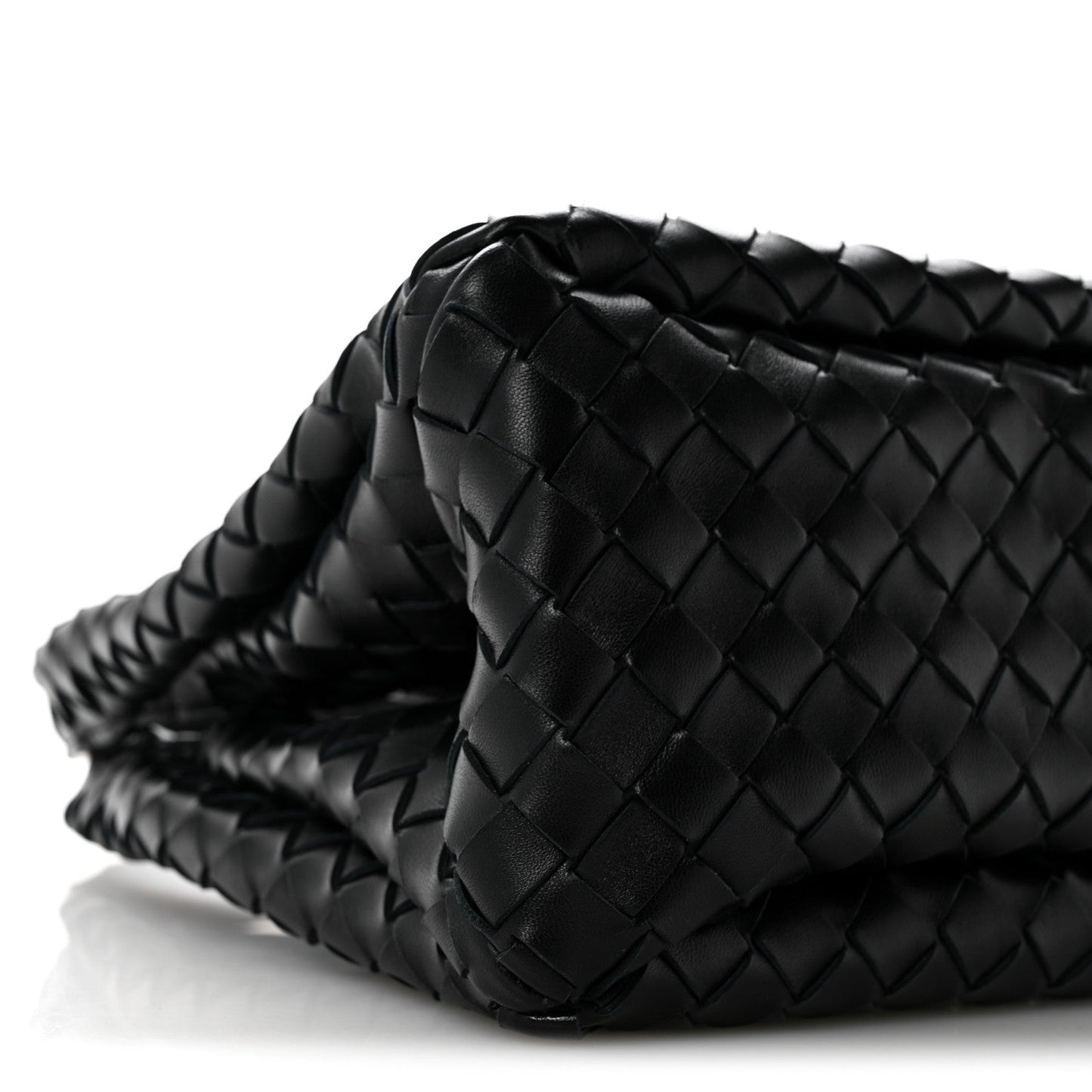 Nappa Intrecciato Small Campana Shoulder Bag Black