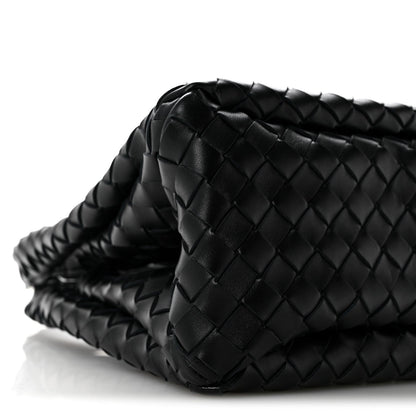 Nappa Intrecciato Small Campana Shoulder Bag Black