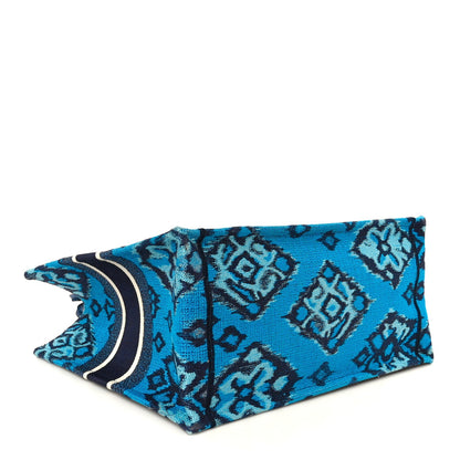 Canvas Embroidered Paisley Medium Book Tote Blue Multicolor