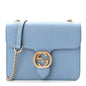 Dollar Calfskin Small Interlocking G Shoulder Bag Mineral Blue