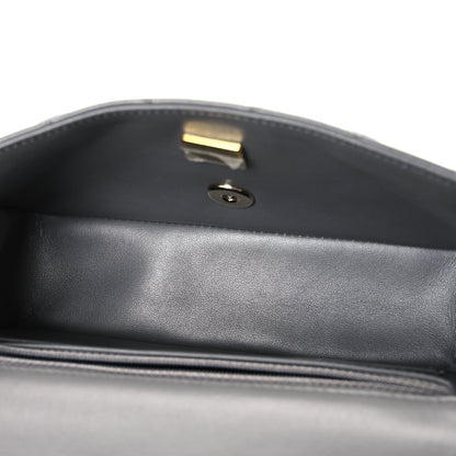 Lambskin Quilted Mini Rectangular Flap Grey
