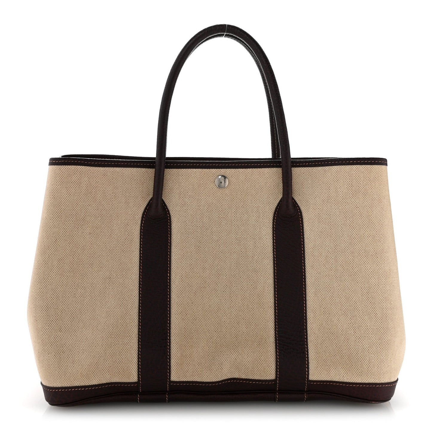 Buffle Skipper Toile Garden Party 36 MM Tote Marron Fonce