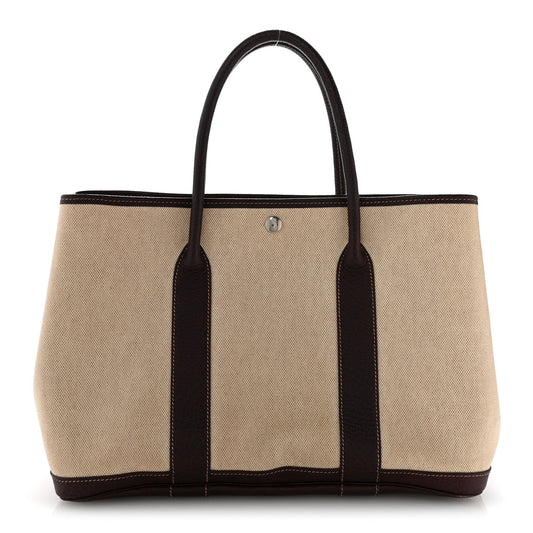 Buffle Skipper Toile Garden Party 36 MM Tote Marron Fonce