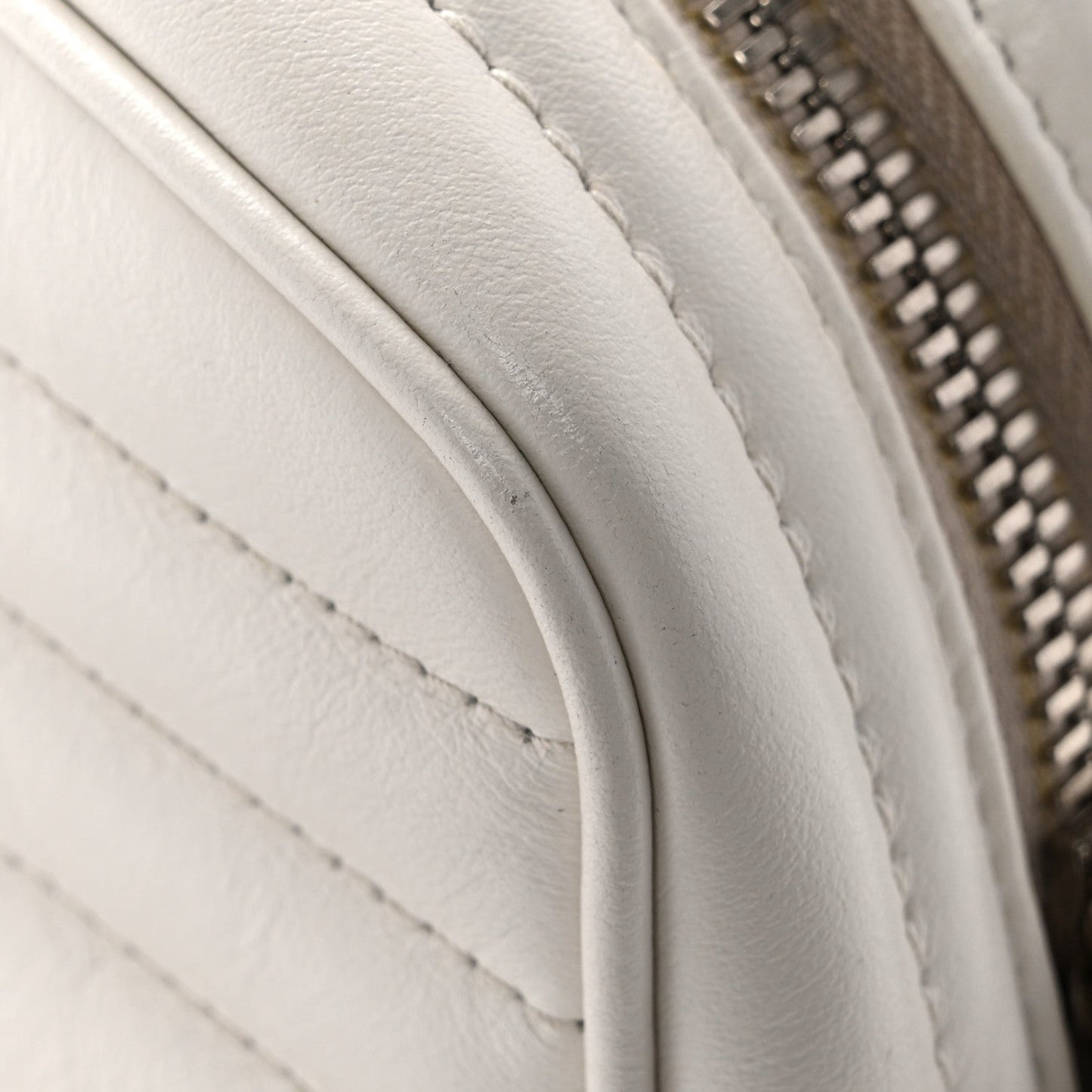 Soft Calfskin Diagramme Camera Bag White