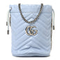 Calfskin Matelasse Mini GG Marmont 2.0 Bucket Bag Porcelain Light Blue