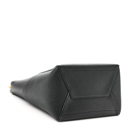 Soft Grained Calfskin Sangle Bucket Bag Black