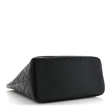 Caviar Quilted Medallion Tote Black