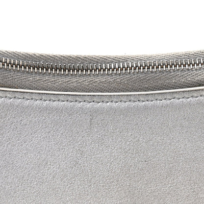 Metallic Calfskin Mary Kate Shoulder Bag Silver