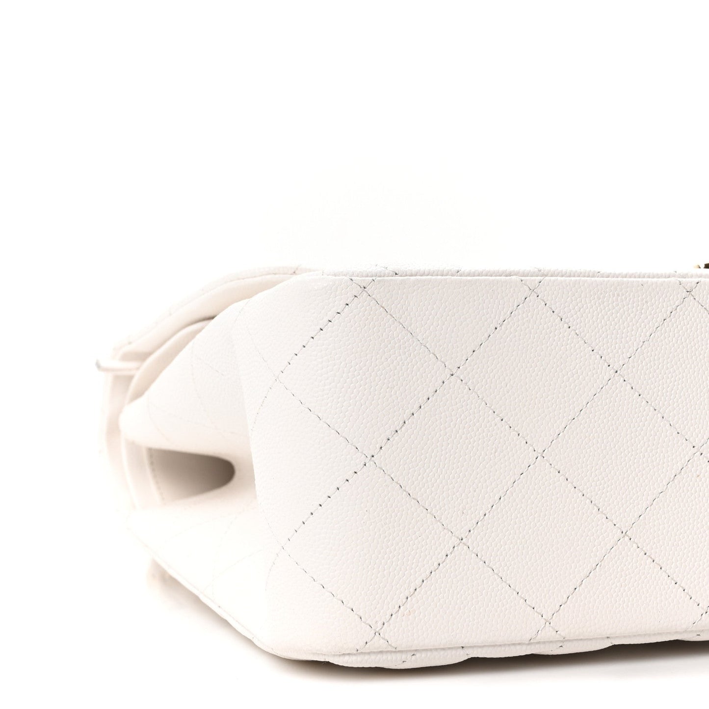 Caviar Quilted Jumbo Double Flap White