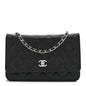 Caviar Quilted CC Turnlock Wallet On Chain WOC Black