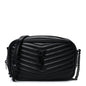 Calfskin Matelasse Monochrome Monogram Mini Lou Camera Bag Black