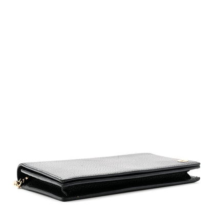 Dollar Calfskin Medium Betty Chain Wallet Black