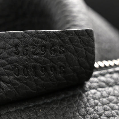 Soft Grained Calfskin Large Jackie Hobo Black