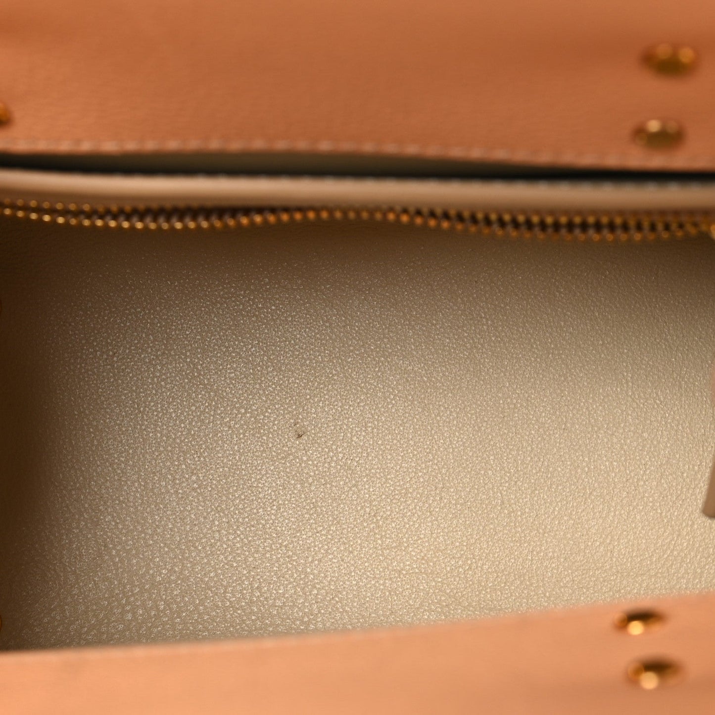 Grained Calfskin Mini Horizon Satchel Beige