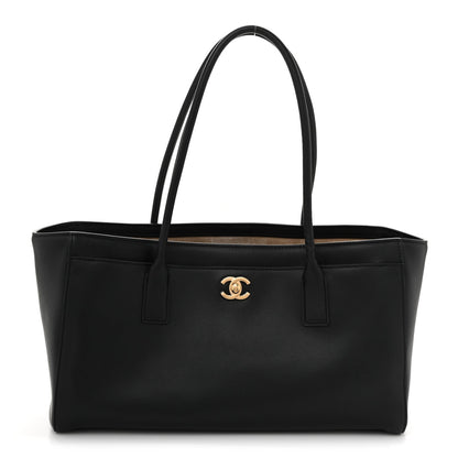 Calfskin Archetype Small Shopping Tote Black